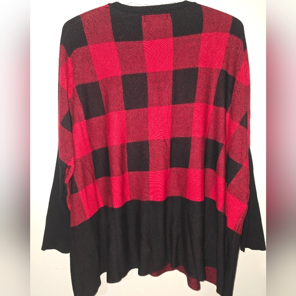 Charlie Paige Black and Red Buffalo plaid sweater - Picture 2 of 5